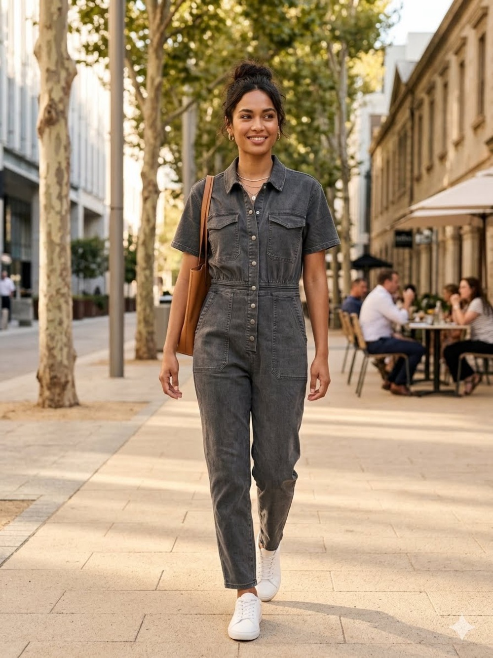 BIBI Women's Washed Black Denim Jumpsuit / NWT / S / PTP-19”/ inseam 30”